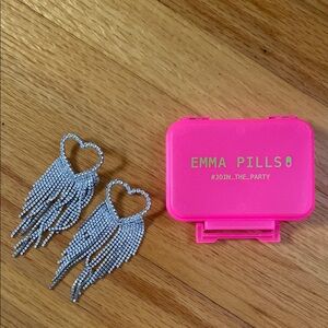 Emma Pills Silver Heart Earrings